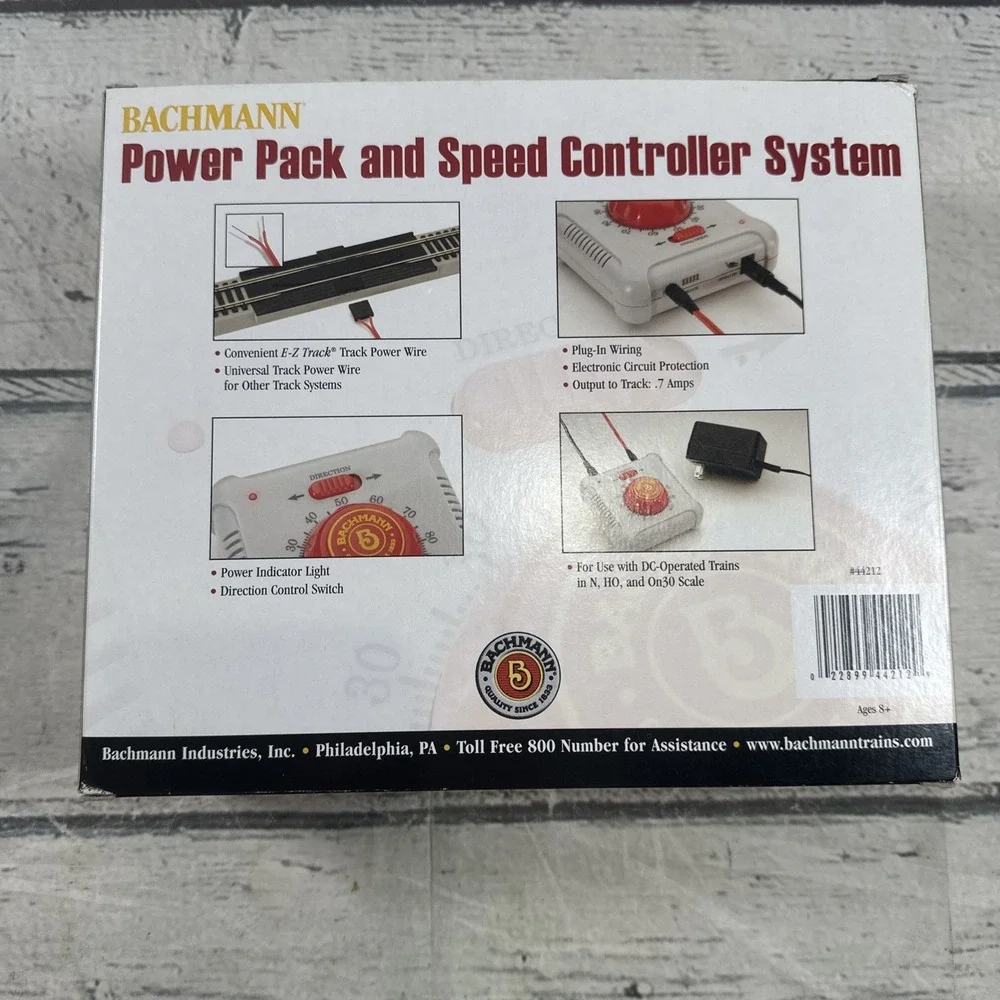 Bachmann 44212Power Pack w/Speed Controller DC Trains : N / HO / On30 Scale